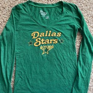 5th & Ocean Green Dallas Stars Hockey V Neck Shirt